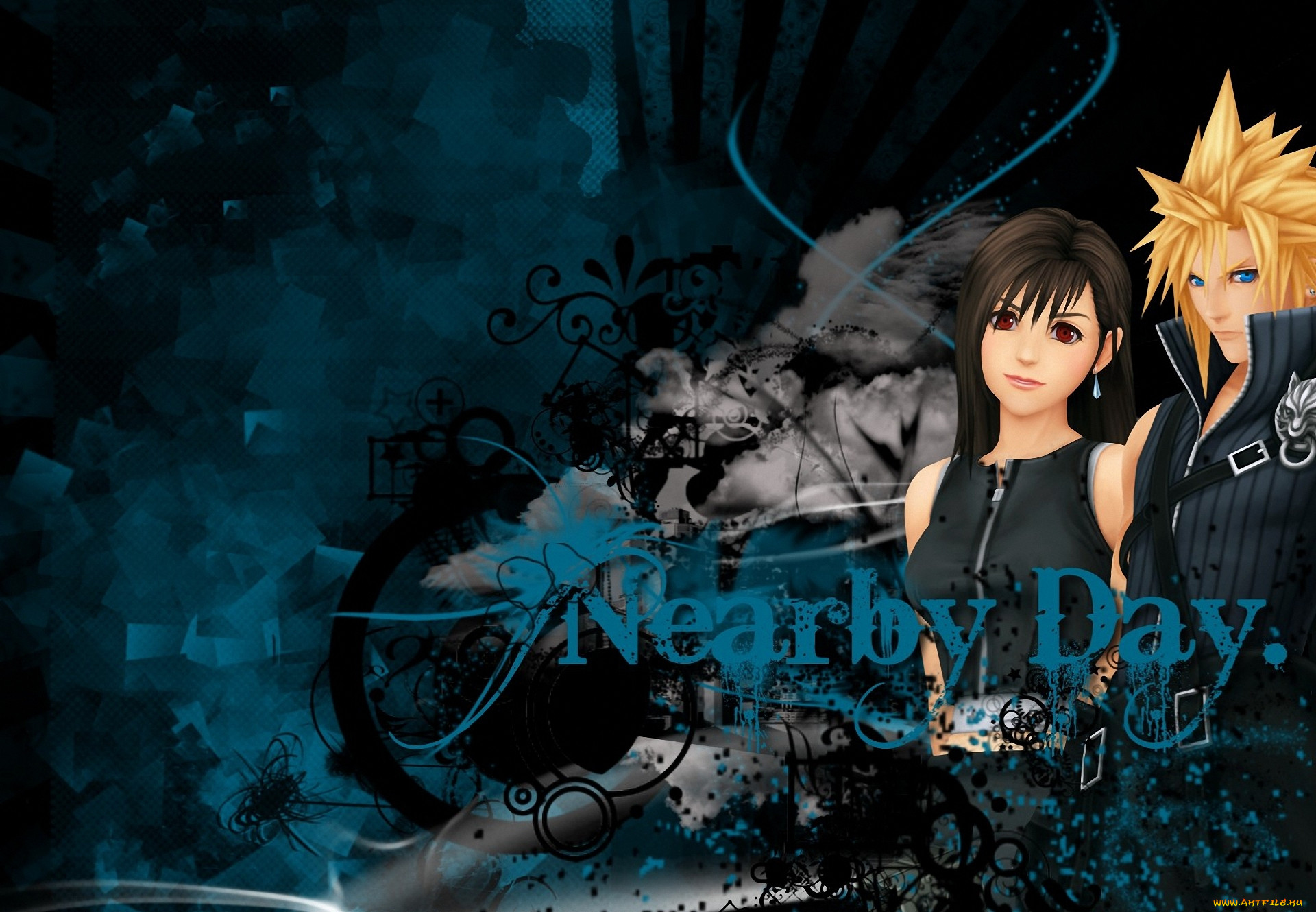 , final fantasy, , , lockhart, cloud, tifa